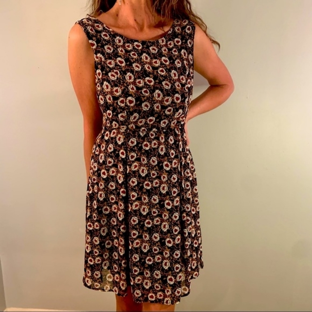 2/$30 YELLOW STAR Floral Sleeveless Cottagecore Balletcore Whimsy Dress -(#680)‎